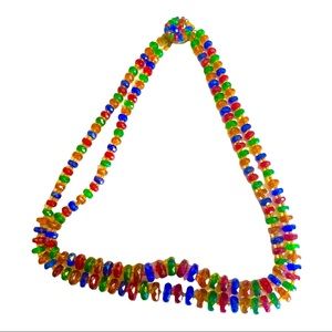 1960’s Double Strand Multi Colored Beaded Necklace, Made in Weat Germany